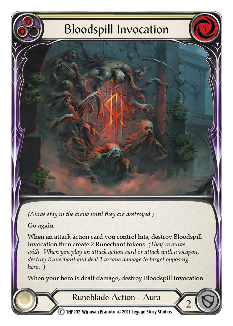 Bloodspill Invocation (Yellow) [1HP292] (History Pack 1) | Arkham Games and Comics