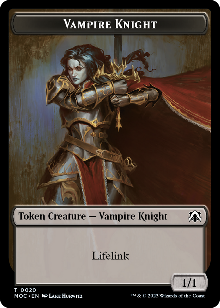 Vampire Knight // Soldier Double-Sided Token [March of the Machine Commander Tokens] | Arkham Games and Comics