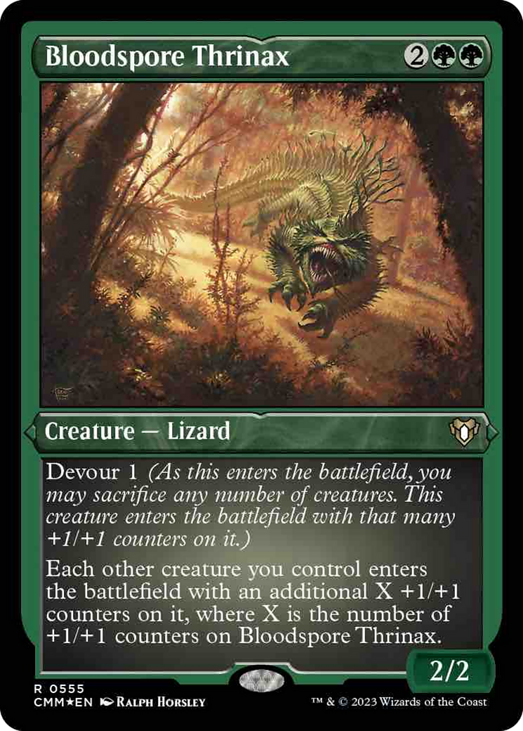 Bloodspore Thrinax (Foil Etched) [Commander Masters] | Arkham Games and Comics