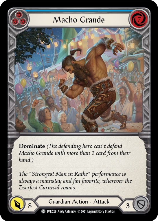 Macho Grande (Blue) [EVR029] (Everfest)  1st Edition Rainbow Foil | Arkham Games and Comics