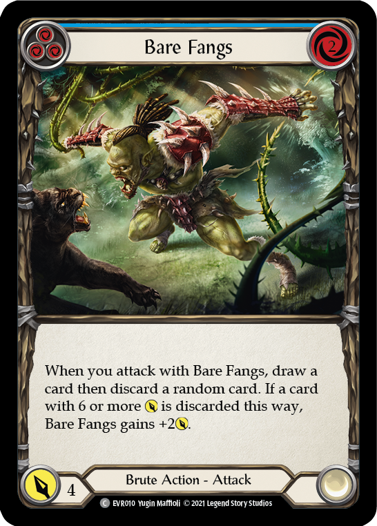 Bare Fangs (Blue) [EVR010] (Everfest)  1st Edition Rainbow Foil | Arkham Games and Comics