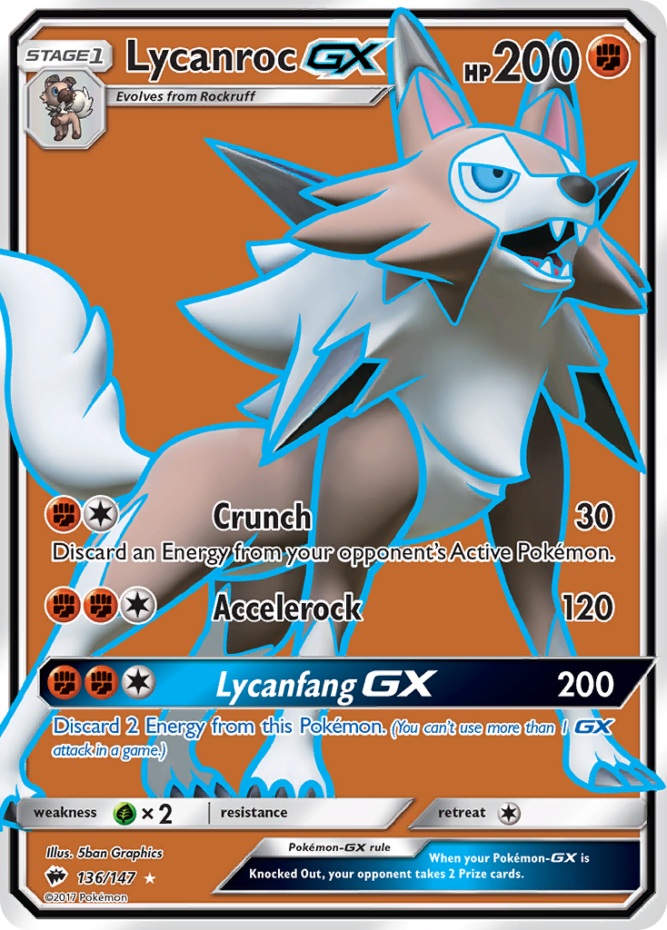 Lycanroc GX (136/147) [Sun & Moon: Burning Shadows] | Arkham Games and Comics