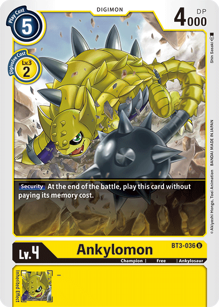 Ankylomon [BT3-036] [Release Special Booster Ver.1.5] | Arkham Games and Comics