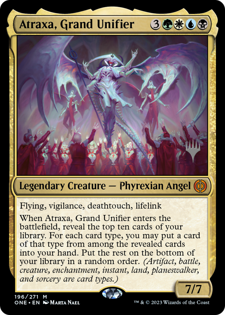 Atraxa, Grand Unifier (Promo Pack) [Phyrexia: All Will Be One Promos] | Arkham Games and Comics