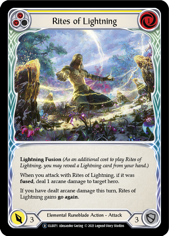 Rites of Lightning (Yellow) [U-ELE071] (Tales of Aria Unlimited)  Unlimited Rainbow Foil | Arkham Games and Comics