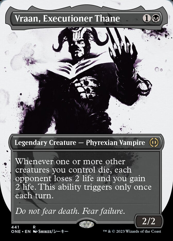 Vraan, Executioner Thane (Borderless Ichor Step-and-Compleat Foil) [Phyrexia: All Will Be One] | Arkham Games and Comics