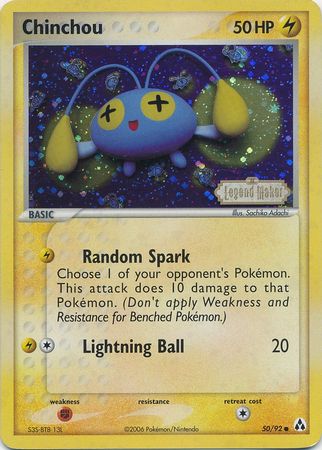 Chinchou (50/92) (Stamped) [EX: Legend Maker] | Arkham Games and Comics