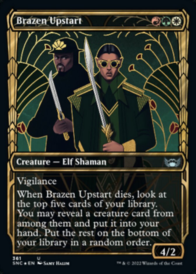 Brazen Upstart (Showcase Golden Age Gilded Foil) [Streets of New Capenna] | Arkham Games and Comics