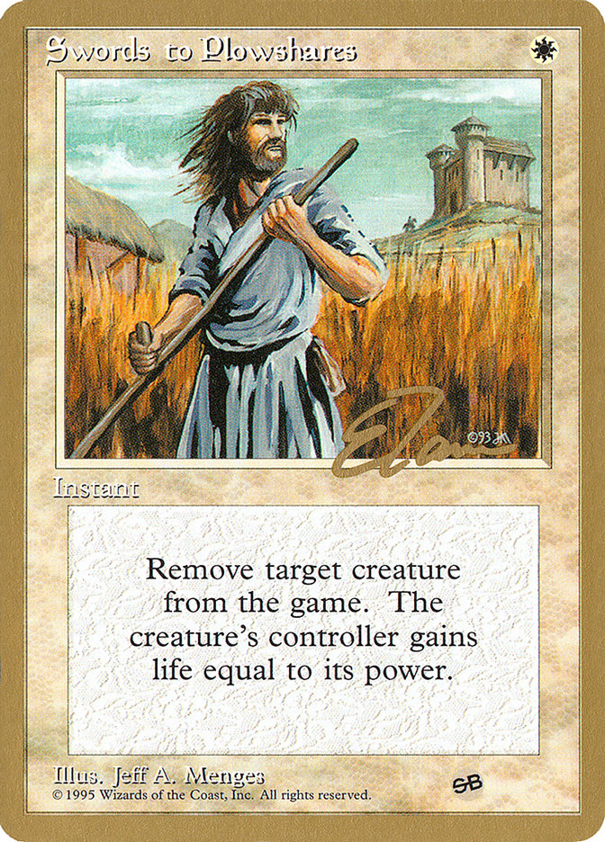 Swords to Plowshares (Eric Tam) (SB) [Pro Tour Collector Set] | Arkham Games and Comics