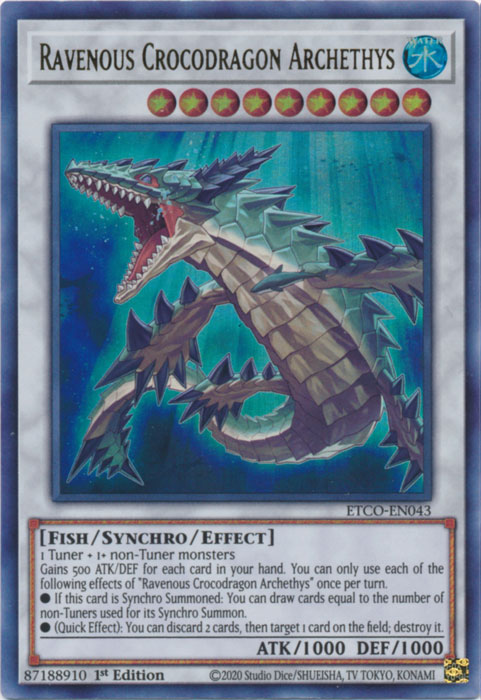 Ravenous Crocodragon Archethys [ETCO-EN043] Ultra Rare | Arkham Games and Comics