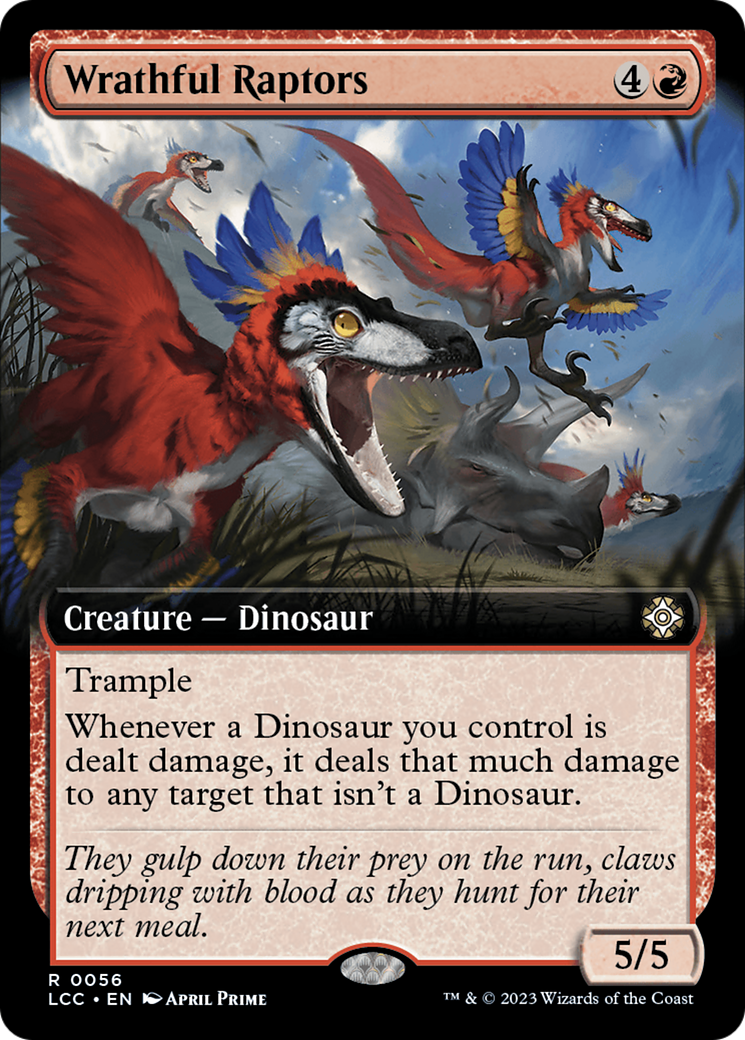 Wrathful Raptors (Extended Art) [The Lost Caverns of Ixalan Commander] | Arkham Games and Comics