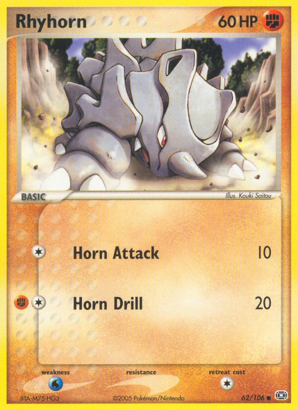 Rhyhorn (62/106) [EX: Emerald] | Arkham Games and Comics