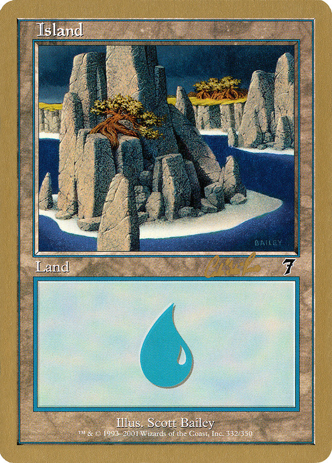 Island (cr332) (Carlos Romao) [World Championship Decks 2002] | Arkham Games and Comics