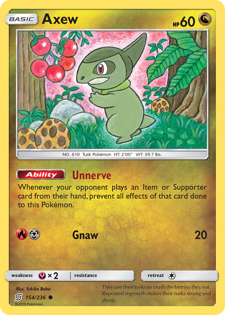 Axew (154/236) [Sun & Moon: Unified Minds] | Arkham Games and Comics
