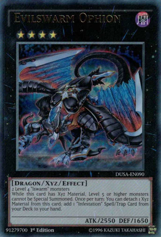 Evilswarm Ophion [DUSA-EN090] Ultra Rare | Arkham Games and Comics