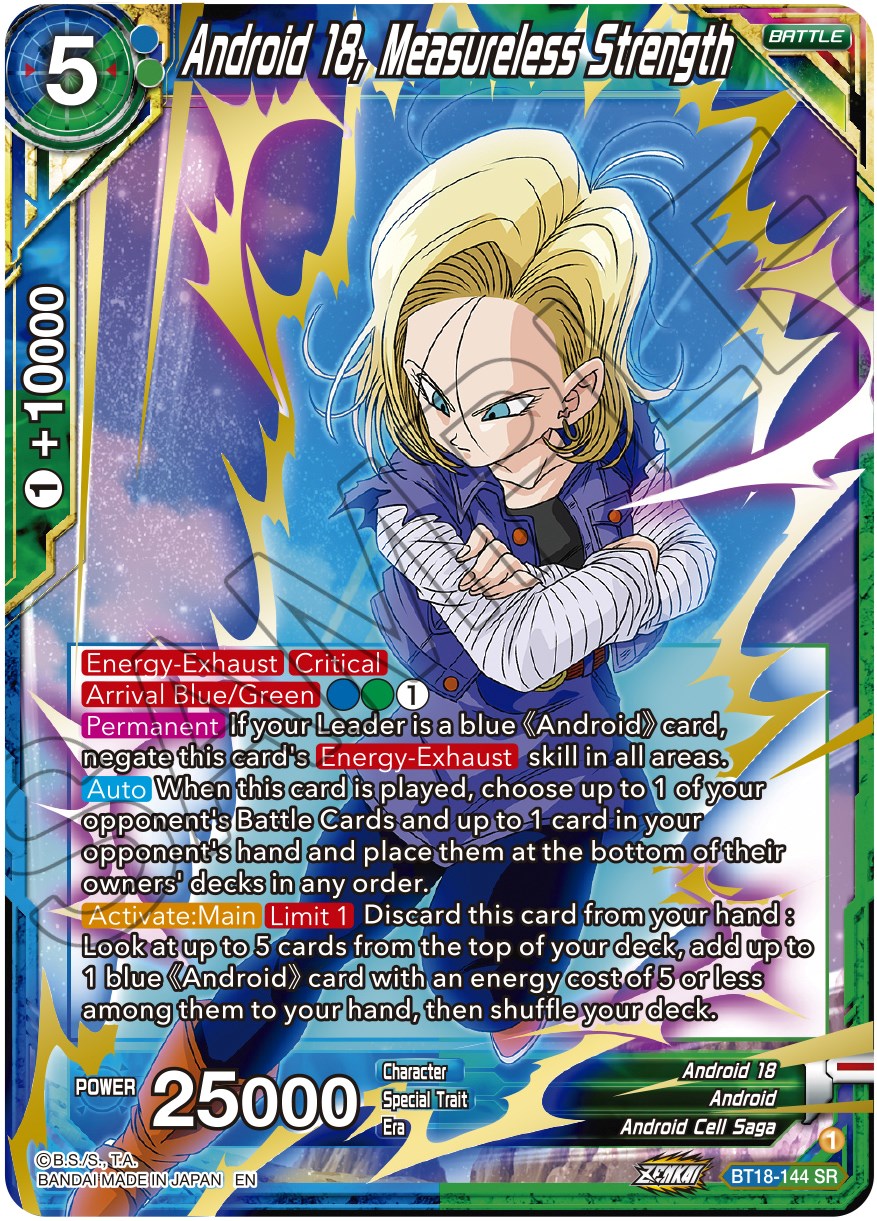 Android 18, Measureless Strength (BT18-144) [Dawn of the Z-Legends] | Arkham Games and Comics