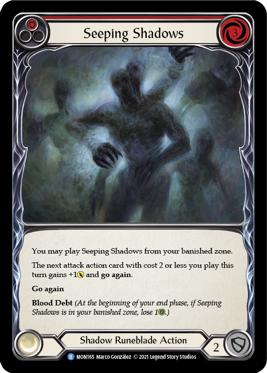 Seeping Shadows (Red) [MON165-RF] (Monarch)  1st Edition Rainbow Foil | Arkham Games and Comics