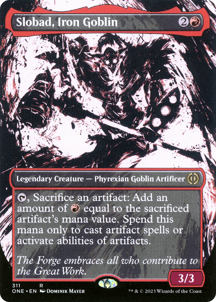 Slobad, Iron Goblin (Borderless Ichor) [Phyrexia: All Will Be One] | Arkham Games and Comics