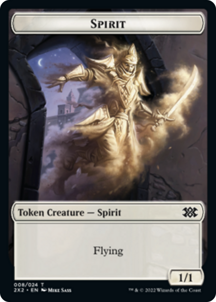 Cat Dragon // Spirit Double-sided Token [Double Masters 2022 Tokens] | Arkham Games and Comics