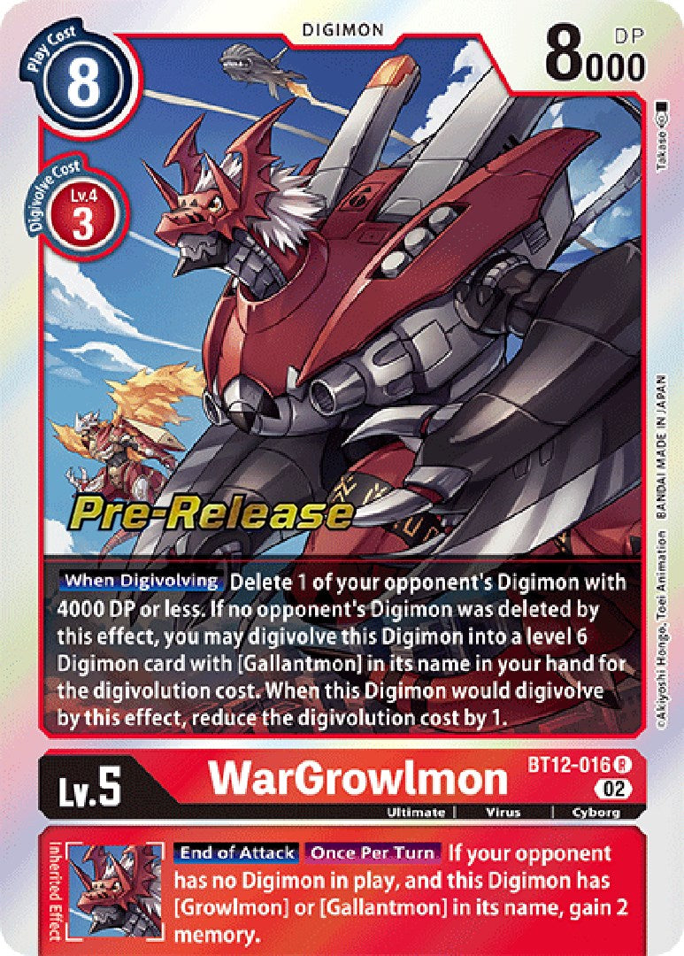 WarGrowlmon [BT12-016] [Across Time Pre-Release Cards] | Arkham Games and Comics