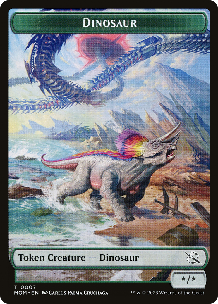 Treasure (20) // Dinosaur Double-Sided Token [March of the Machine Tokens] | Arkham Games and Comics