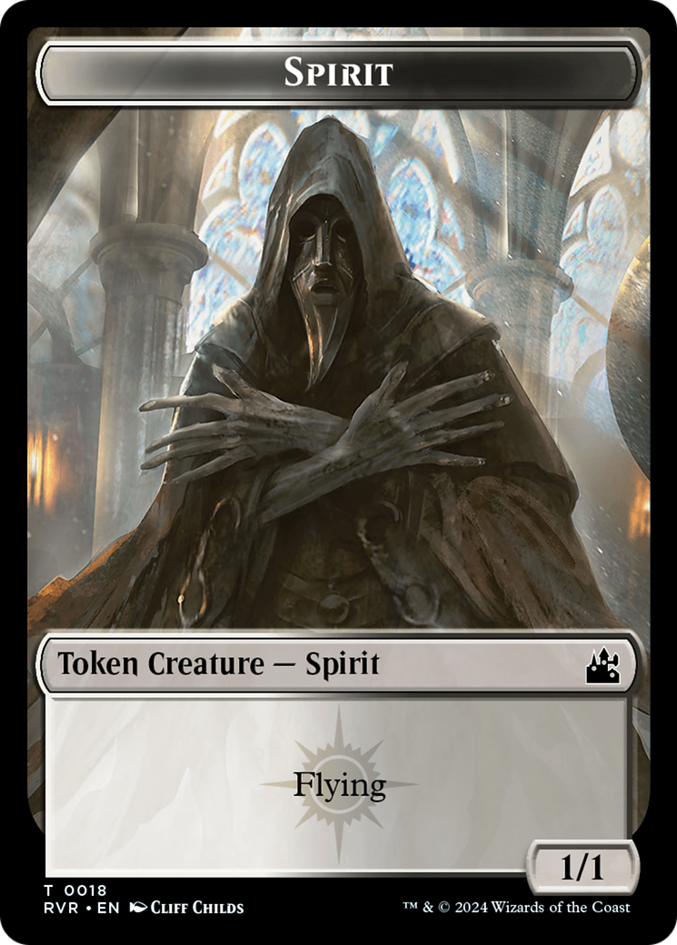 Spirit Token (0018) [Ravnica Remastered Tokens] | Arkham Games and Comics