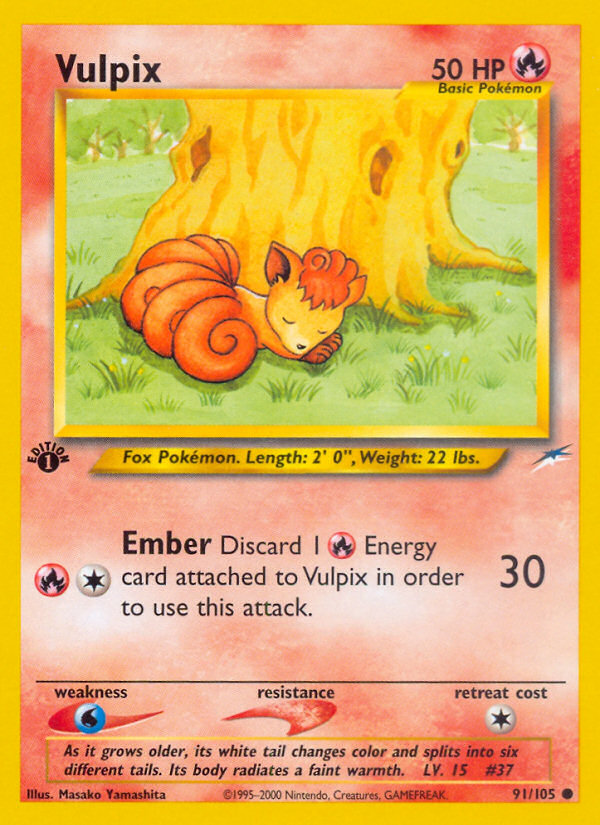 Vulpix (91/105) [Neo Destiny 1st Edition] | Arkham Games and Comics