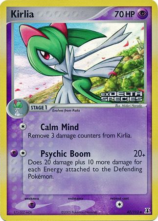 Kirlia (47/113) (Stamped) [EX: Delta Species] | Arkham Games and Comics