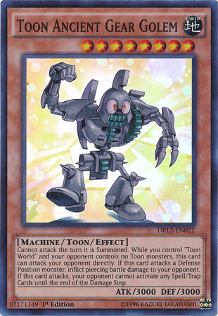 Toon Ancient Gear Golem [DRL2-EN022] Super Rare | Arkham Games and Comics