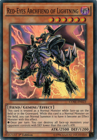 Red-Eyes Archfiend of Lightning [CORE-EN023] Super Rare | Arkham Games and Comics