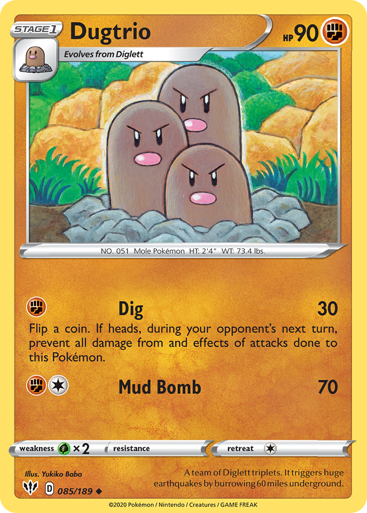 Dugtrio (085/189) [Sword & Shield: Darkness Ablaze] | Arkham Games and Comics