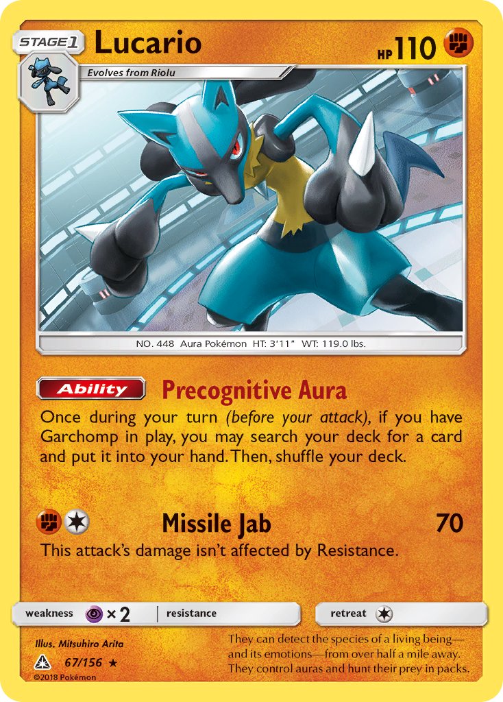 Lucario (67/156) (Theme Deck Exclusive) [Sun & Moon: Ultra Prism] | Arkham Games and Comics