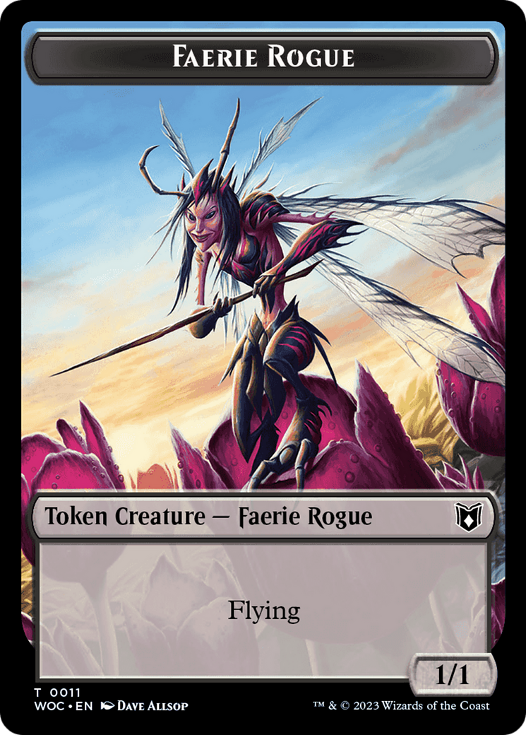 Faerie Rogue // Pirate (0011) Double-Sided Token [Wilds of Eldraine Commander Tokens] | Arkham Games and Comics