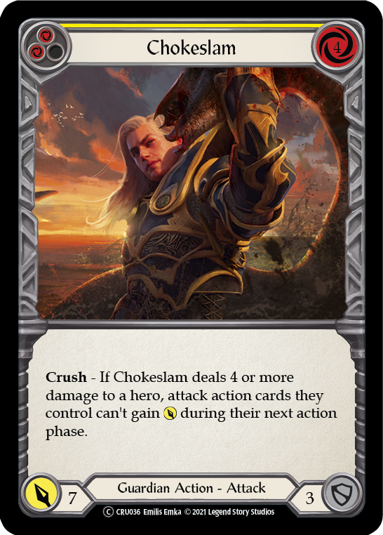 Chokeslam (Yellow) [U-CRU036] (Crucible of War Unlimited)  Unlimited Rainbow Foil | Arkham Games and Comics
