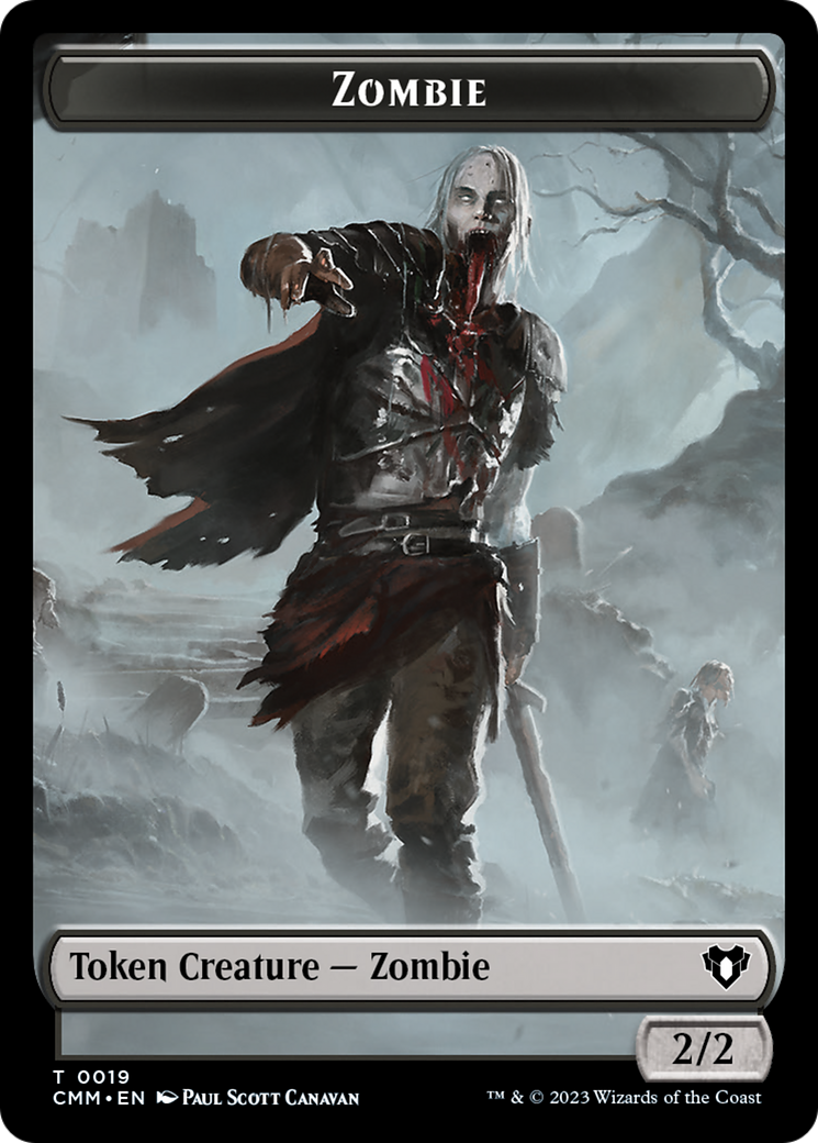 Zombie (0019) // Kor Soldier Double-Sided Token [Commander Masters Tokens] | Arkham Games and Comics