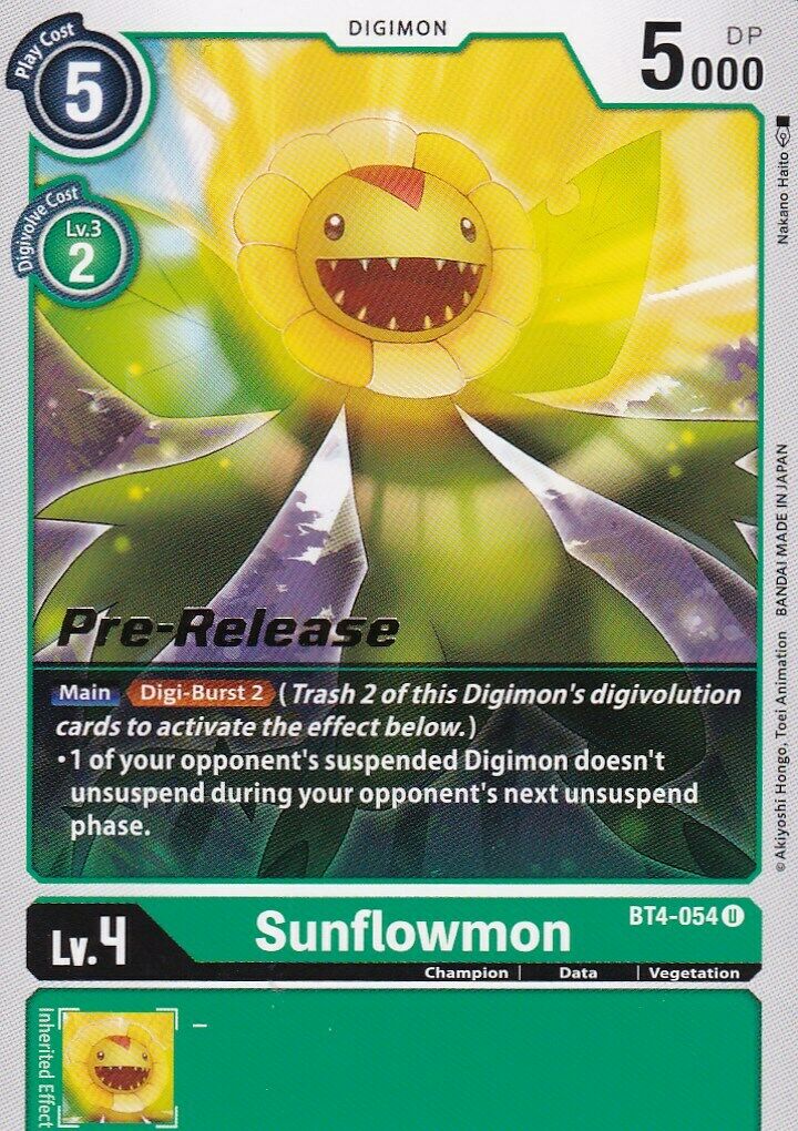 Sunflowmon [BT4-054] [Great Legend Pre-Release Promos] | Arkham Games and Comics