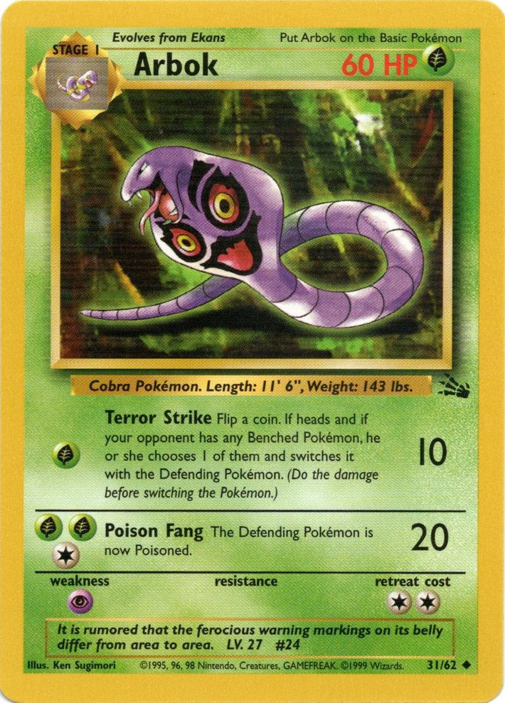 Arbok (31/62) [Fossil Unlimited] | Arkham Games and Comics