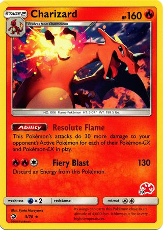 Charizard (3/70) (Charizard Stamp #39) [Battle Academy 2020] | Arkham Games and Comics