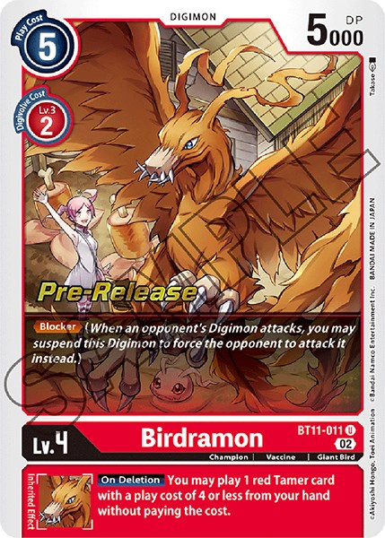 Birdramon [BT11-011] [Dimensional Phase Pre-Release Promos] | Arkham Games and Comics