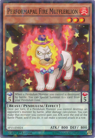 Performapal Fire Mufflerlion [SP15-EN024] Shatterfoil Rare | Arkham Games and Comics