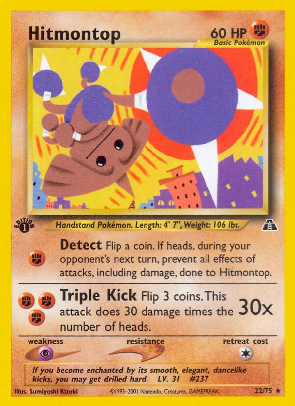 Hitmontop (22/75) [Neo Discovery 1st Edition] | Arkham Games and Comics