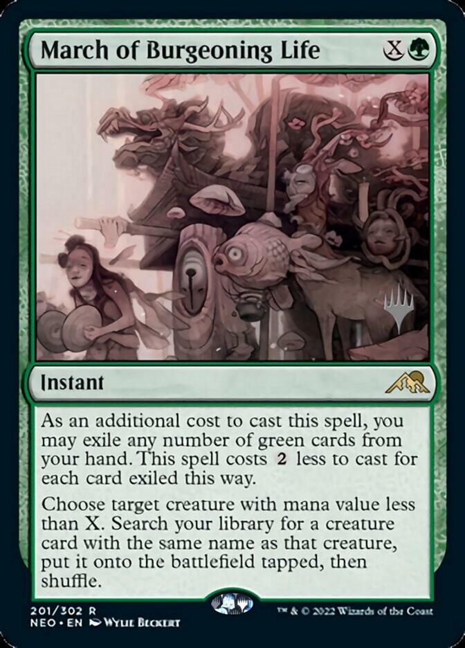 March of Burgeoning Life (Promo Pack) [Kamigawa: Neon Dynasty Promos] | Arkham Games and Comics