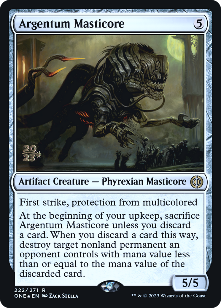 Argentum Masticore [Phyrexia: All Will Be One Prerelease Promos] | Arkham Games and Comics