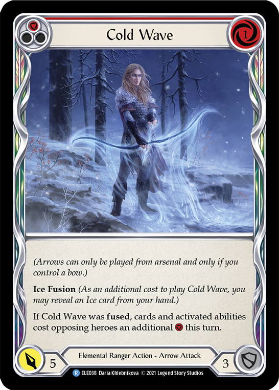 Cold Wave (Red) [ELE038] (Tales of Aria)  1st Edition Rainbow Foil | Arkham Games and Comics