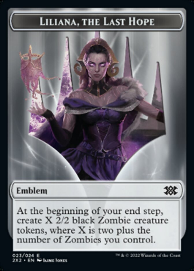Liliana, the Last Hope Emblem // Spirit Double-sided Token [Double Masters 2022 Tokens] | Arkham Games and Comics