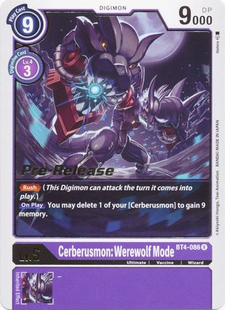 Cerberusmon: Werewolf Mode [BT4-086] [Great Legend Pre-Release Promos] | Arkham Games and Comics