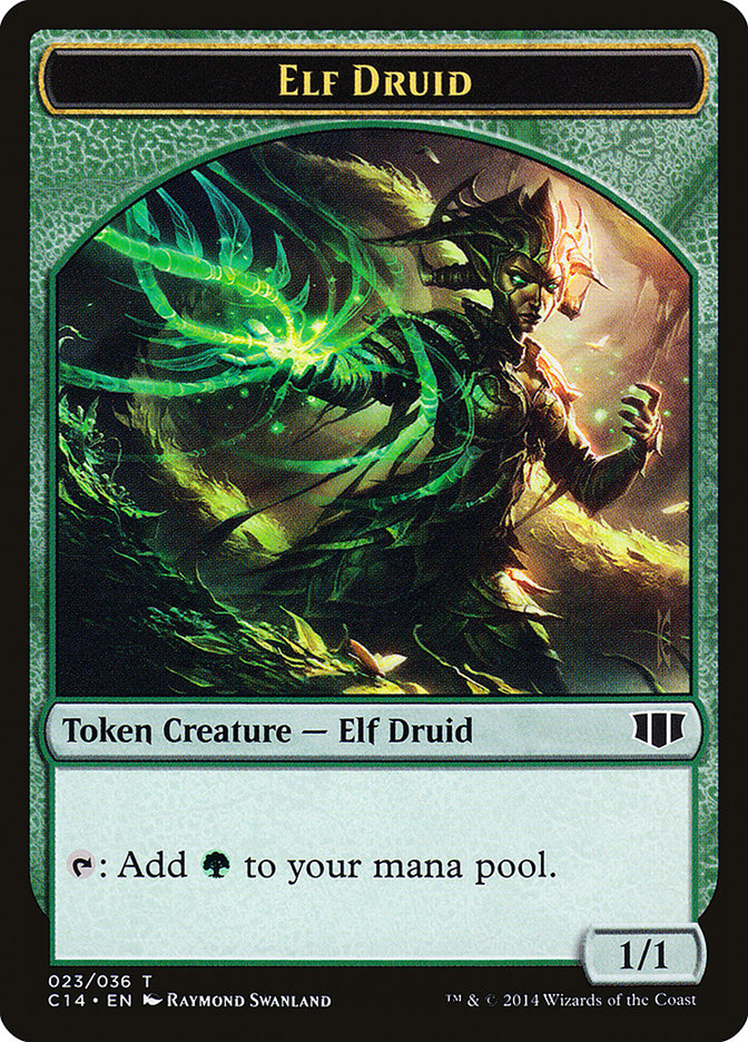 Elf Druid // Beast (020/036) Double-sided Token [Commander 2014 Tokens] | Arkham Games and Comics