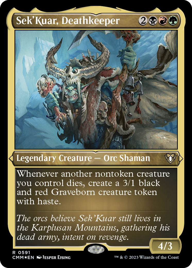 Sek'Kuar, Deathkeeper (Foil Etched) [Commander Masters] | Arkham Games and Comics