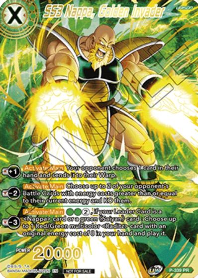 SS3 Nappa, Golden Invader (Gold Stamped) (P-339) [Saiyan Showdown Prerelease Promos] | Arkham Games and Comics