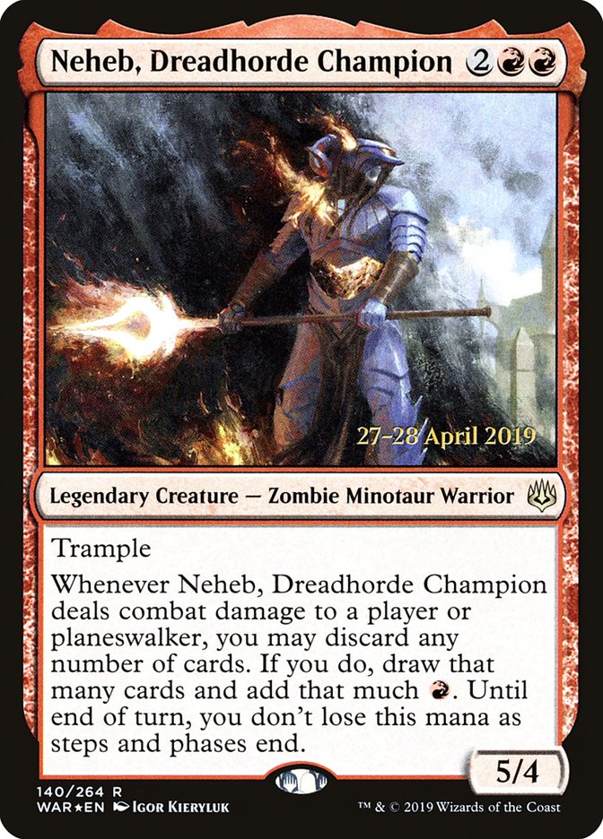 Neheb, Dreadhorde Champion  [War of the Spark Prerelease Promos] | Arkham Games and Comics